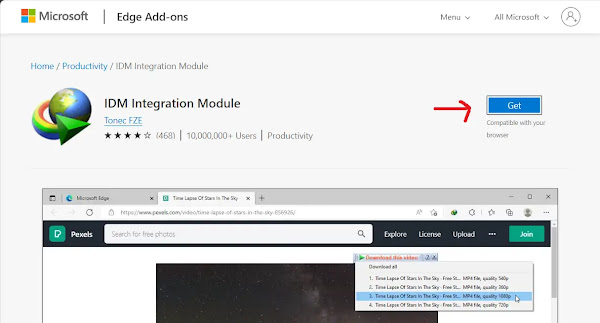 IDM Edge Add-Ons Store Page
