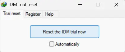 IDM Trial Reset vs Registration Options