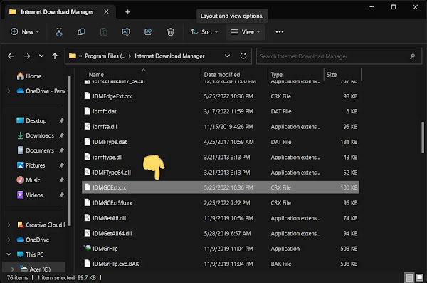 Find IDM Integration Module CRX File