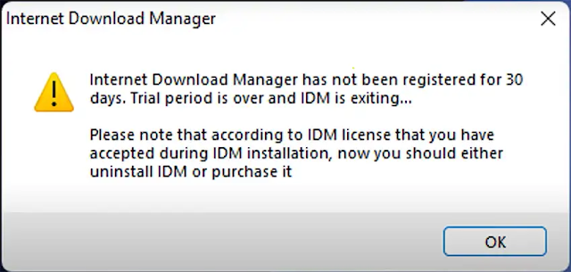 Fix IDM 30 Days Trial Expired Error
