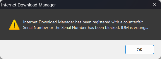 Fix IDM Fake or Counterfeit Serial Number Error