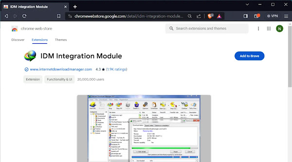 Official IDM Extension on Chrome Web Store