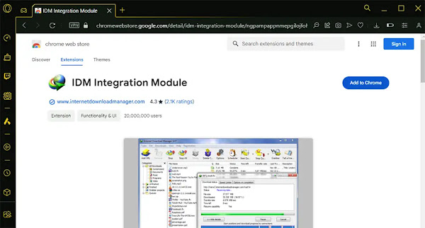 Official IDM extension page