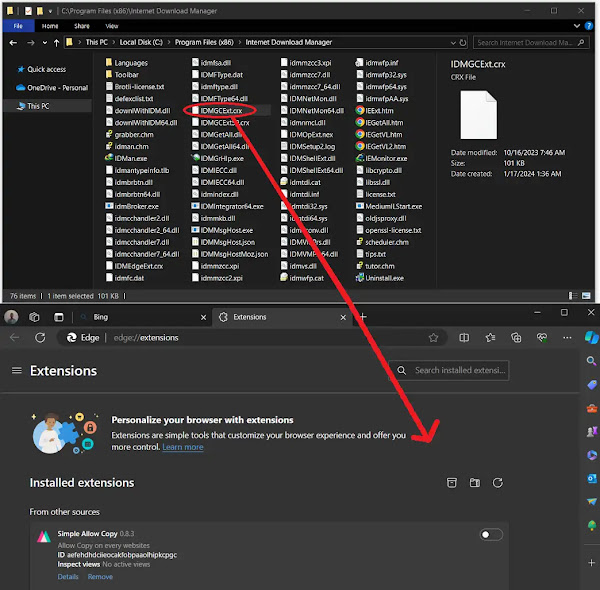 Install IDM CC Extension in Edge