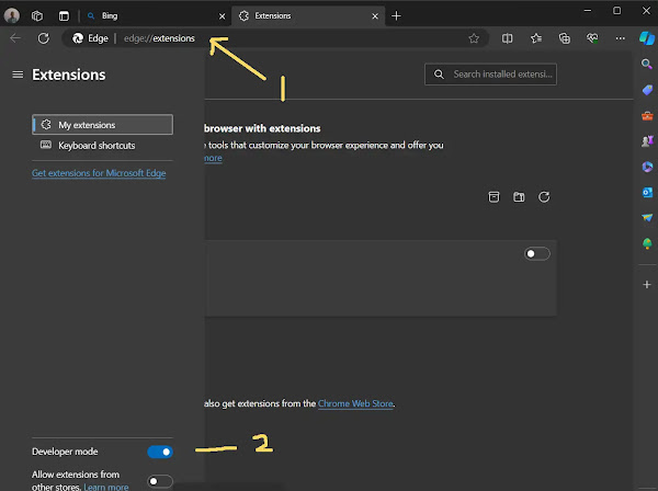 Enable Developer Mode in Edge Extensions