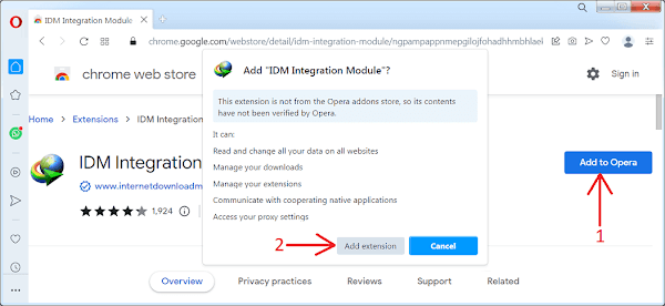 Install IDM from Chrome Web Store